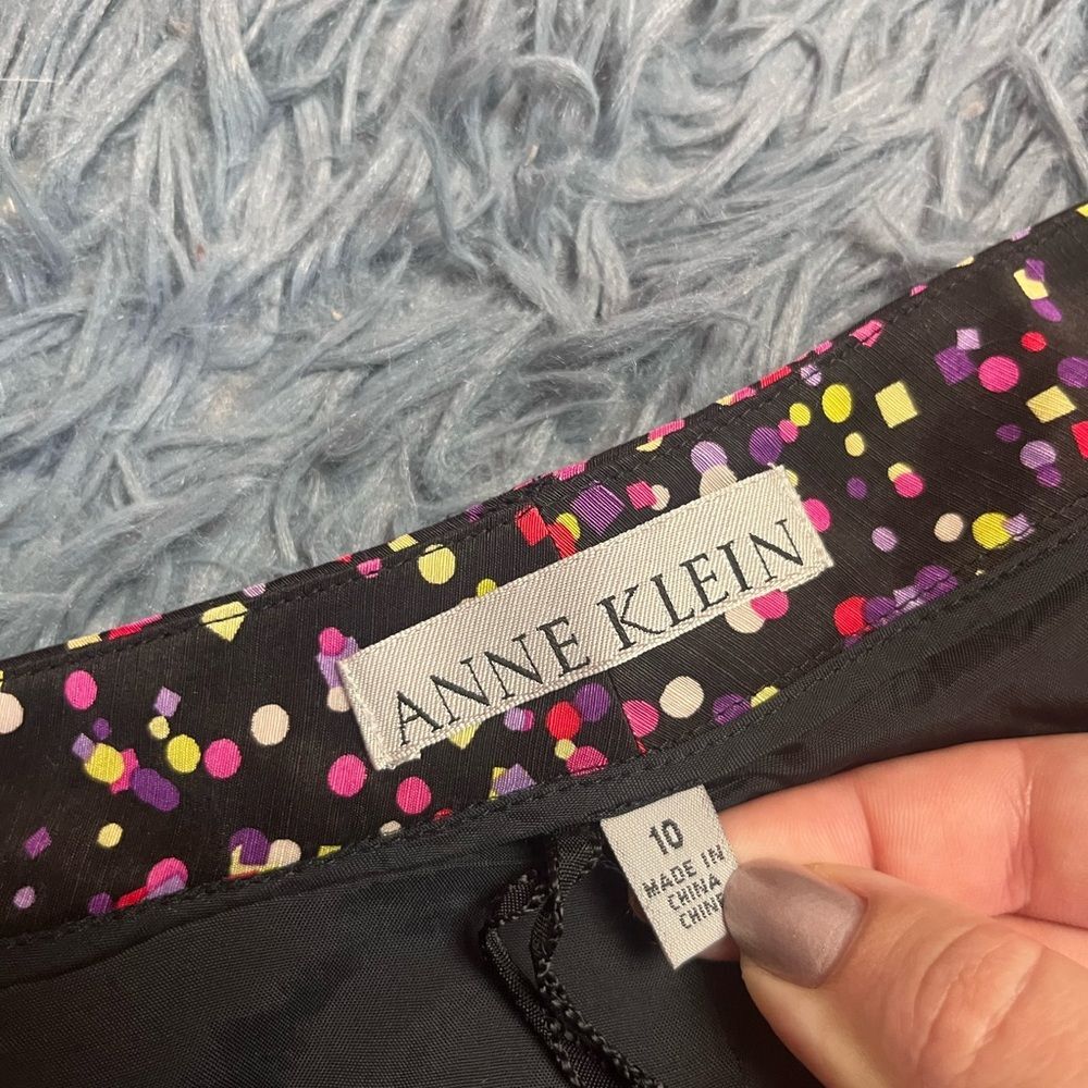 Anne Klein Black Floral Cropped Pants